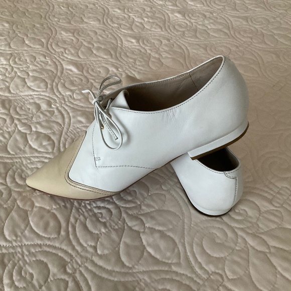 Jill Sander Navy Leather Oxfords - Picture 3 of 6